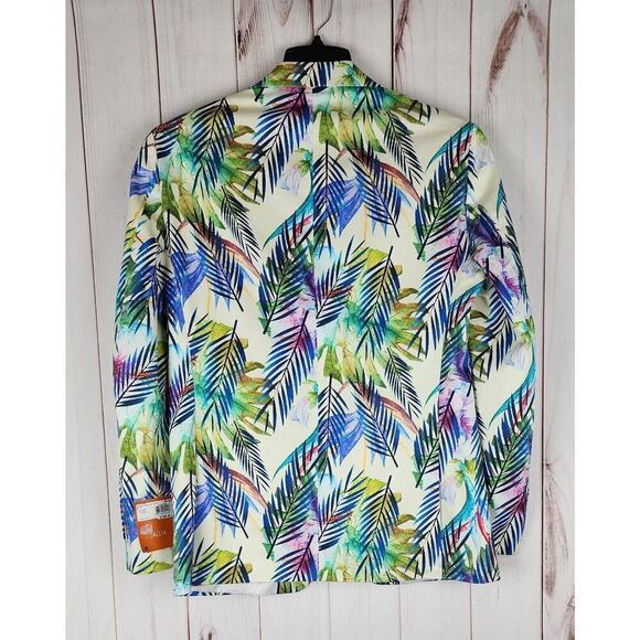 Tallia Men's Slim-Fit Stretch Suit Jacket Blazer Blue/Cream Small NWT - Picture 2 of 7